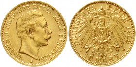 Preußen
Wilhelm II., 1888-1918
10 Mark 1909 A. vorzüglich/Stempelglanz