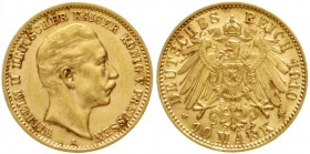 Preußen
Wilhelm II., 1888-1918
10 Mark 1910 A. vorzüglich/Stempelglanz