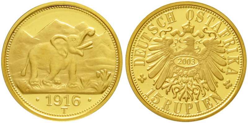 Deutsch-Ostafrika
Notmünzen aus Tabora, 1916
Neuprägung zum 15 Rupien-Stück 19...