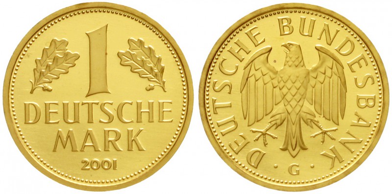 DM
Goldmark (Deutsche Bundesbank), 2001
2001 G. 12 g. Feingold.
Stempelglanz