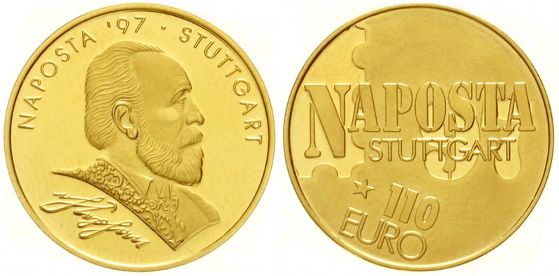 Euro
Euro-Vorläufer
110 Euro 1997. NAPOSTA Stuttgart/Stephan. 4.65 g. 333/1000...