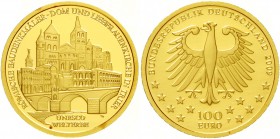 Euro
Gedenkmünzen, ab 2002
100 Euro 2009 F, Trier. 1/2 Unze Feingold. In Originalschatulle mit Zertifikat.
Stempelglanz