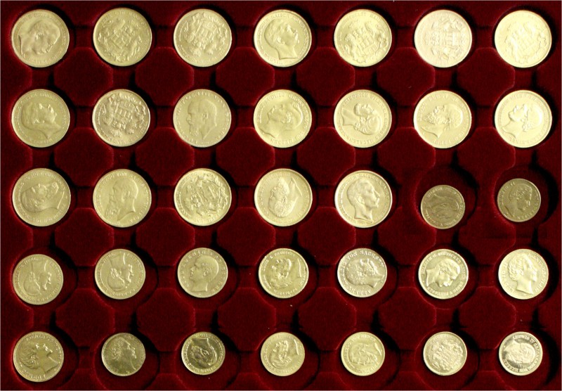 35 Nachprägungen seltener Reichsgoldmünzen und auch ein paar Originalprägungen, ...