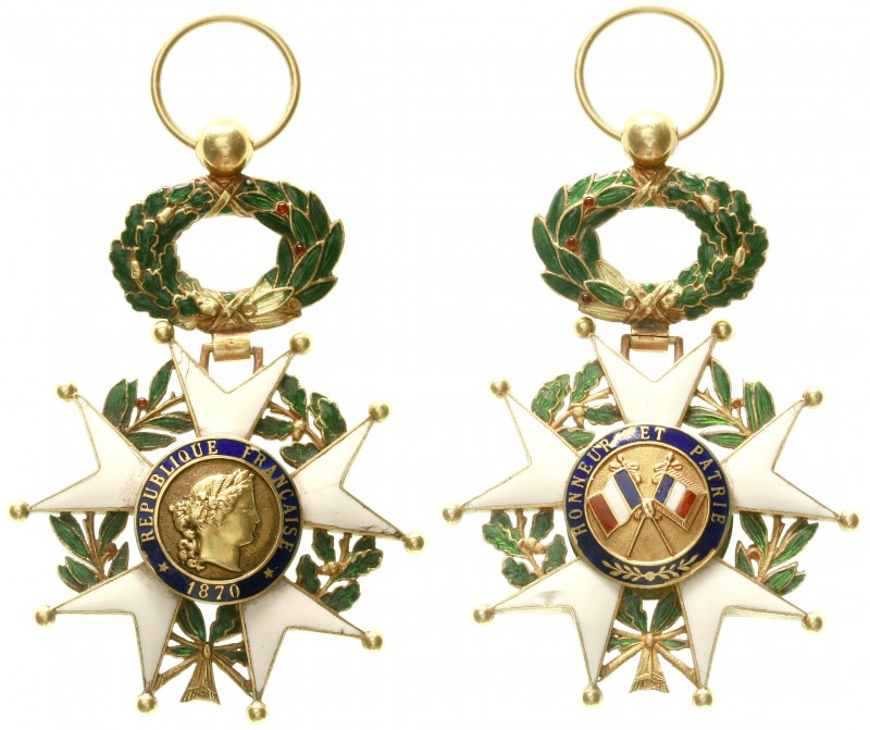 Frankreich
Ritterkreuz zum Orden der Ehrenlegion 1870. Medaillons Gelbgold 900....
