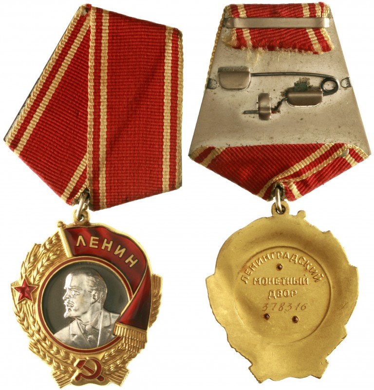 Russland
Sowjetunion, 1917-1991
Lenin-Orden an Bandspange, verliehen ab 1943. ...