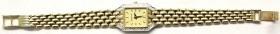 Armbanduhren
Damenarmbanduhr WERNECK mit Armband Gelbgold 585. Lunette besetzt mit 30 kl. Brillanten. Länge 17 cm; Lunette rechteckig 14 X 16 mm. 36,...