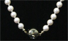 Colliers und Halsketten
Perlencollier, Verschluss Gelbgold 585 mit je 2 kl. Brillanten, Saphiren, Smaragden und Rubinen. 63 Perlen im Durchmesser je ...