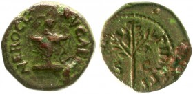 Kaiserzeit
Nero 54-68
Quadrans 65. Eule auf Altar/Olivenzweig.
sehr schön, selten