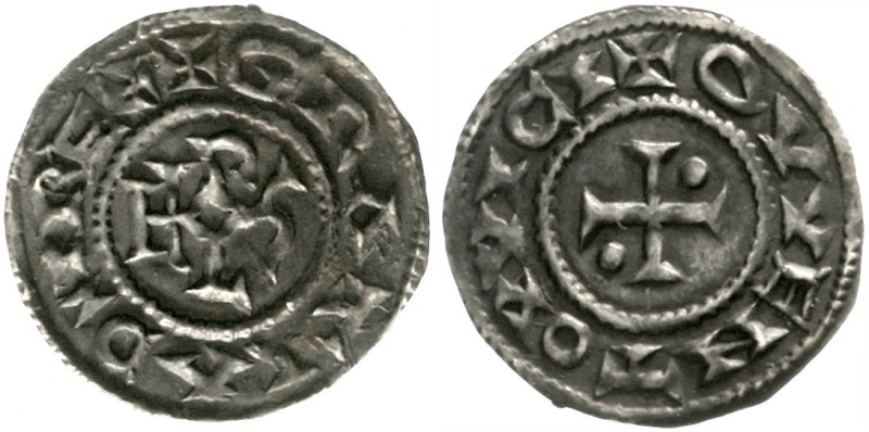 Karl der Kahle, 840-877
Pfennig o.J. Pas-de-Calais. +GRATIA D >< I REX. Karolus...