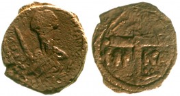 Antiochia
Tancred, 1104-1112
Follis. Brustbild des Fürsten v. v./Kreuz, Legende.
schön, selten