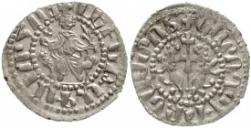 Armenien
Levon I., 1187-99
Tram 1187/1199. König thront v.vorn/2 Löwen, dazwischen Kreuz.
vorzüglich/Stempelglanz