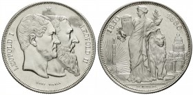 Belgien
Leopold II., 1865-1909
(5 Francs) Silber 1880, auf 50 J. Verfassung.
vorzüglich/Stempelglanz, etwas rauhe Stellen