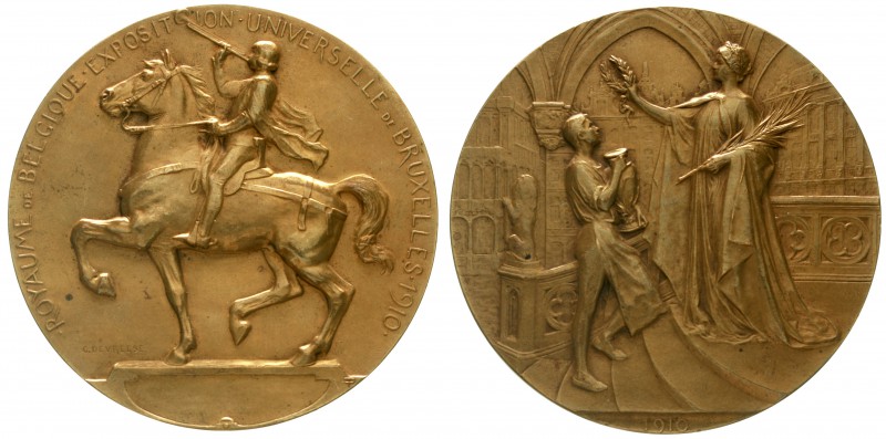 Belgien
Albert I., 1909-1934
Bronzemedaille 1910 von Devreese. Prämie der Welt...