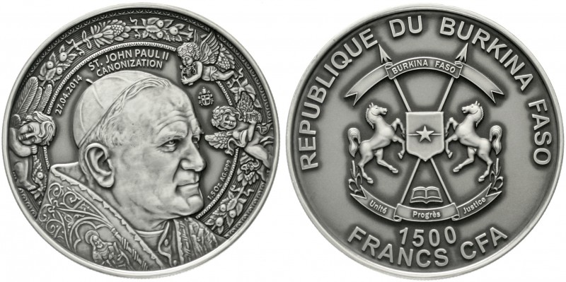 Burkina Faso
Republik, seit 1984
1500 Francs CFA (1,5 Unzen Silber) 2014 a.d. ...