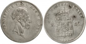 Dänemark
Frederik VI., 1808-1839
Rigsbankdaler = 1/2 Speciesdaler 1839 FF. sehr schön, kl. Kratzer, selten
