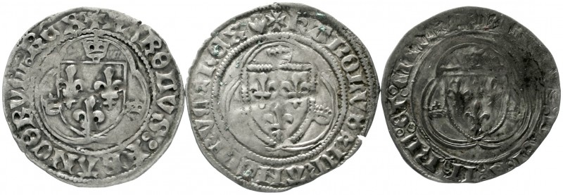 Frankreich
Karl VII., 1422-1461
3 X Blanc aux coronelles o.J. schön bis sehr s...