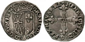 Frankreich-Navarre
Henri II., 1572-1607
1/4 Ecu 1589. sehr schön