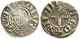 Frankreich-Souvigny
Erste Periode, 994-1213
Denar o.J. Brb. des hl. Mayeul/Kreuz.
sehr schön