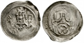Frankreich-Straßburg, bischöfliche Münzstätte
Heinrich I. v. Hasenburg, 1181-1190
Pfennig o.J., Molsheim. sehr schön, Prägeschwäche, selten