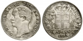 Griechenland
Otto von Bayern, 1832-1862
1/2 Drachme 1855. vorzüglich/Stempelglanz, feine Patina, selten in dieser Erhaltung