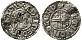 Großbritannien
Aethelred II., 978-1016
Penny o.J. CRVX-type, London, Mzm. SPETINCM.
sehr schön, gewellt, Peckmarks, Schrötlingsriß