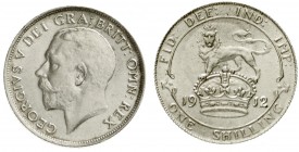 Großbritannien
George V., 1910-1936
Shilling 1912. fast Stempelglanz, winz. Kratzer