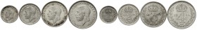 Großbritannien
George V., 1910-1936
Maundy-Set: 1, 2, 3 und 4 Pence 1934. Im Avers v. 1 Cent: kl. Fleck.
vorzüglich/Stempelglanz