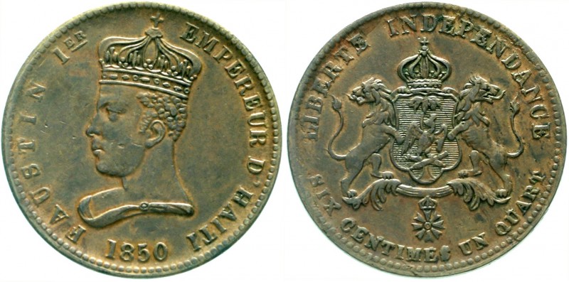 Haiti
6 1/4 Centimes 1850 Kaiser Faustin I.
sehr schön/vorzüglich