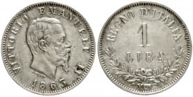 Italien
Vittorio Emanuele II., 1861-1878
Lira 1863 M BN. Große Wertzahl.
vorzüglich/Stempelglanz, selten in dieser Erhaltung