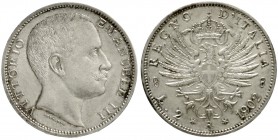 Italien
Vittorio Emanuele III., 1900-1946
2 Lire 1902. vorzüglich/Stempelglanz, sehr selten in dieser Erhaltung