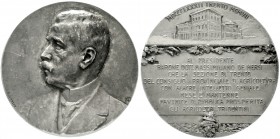Italien
Vittorio Emanuele III., 1900-1946
Silbermedaille 1907 von Alber dal Castagne u. Stefano Johnson. Widmung des Landwirtschaftsrates von Trient...