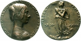 Italien-Florenz
Stadt
Bronzegussmedaille o.J. nach Vorlage der Medaille 1489 von Niccolò di Forzore Spinelli auf Nonnina Strozza Barbigia. 88 mm, 28...