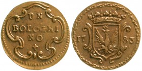 Italien-Modena
Ercole III. d`Este, 1780-1796
Un Bologni 1783. gutes vorzüglich, schöne Kupfertönung, selten in dieser Erhaltung