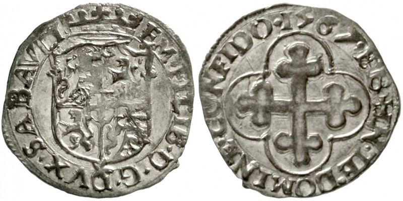 Italien-Savoyen
Emanuele Filiberto, 1559-1580
Soldo 1567 .E.B. vorzüglich/Stem...