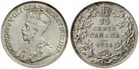 Kanada
Georg V., 1910-1936
25 Cents 1921. vorzüglich/Stempelglanz, kl. Kratzer, selten in dieser Erhaltung
