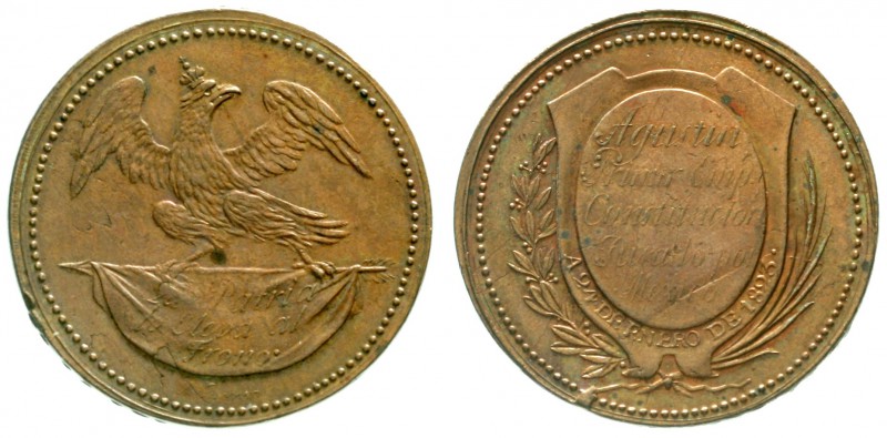 Mexiko
Augustine I. Iturbide, 1822-1823
Bronzemedaille 1823 auf die Proklamati...