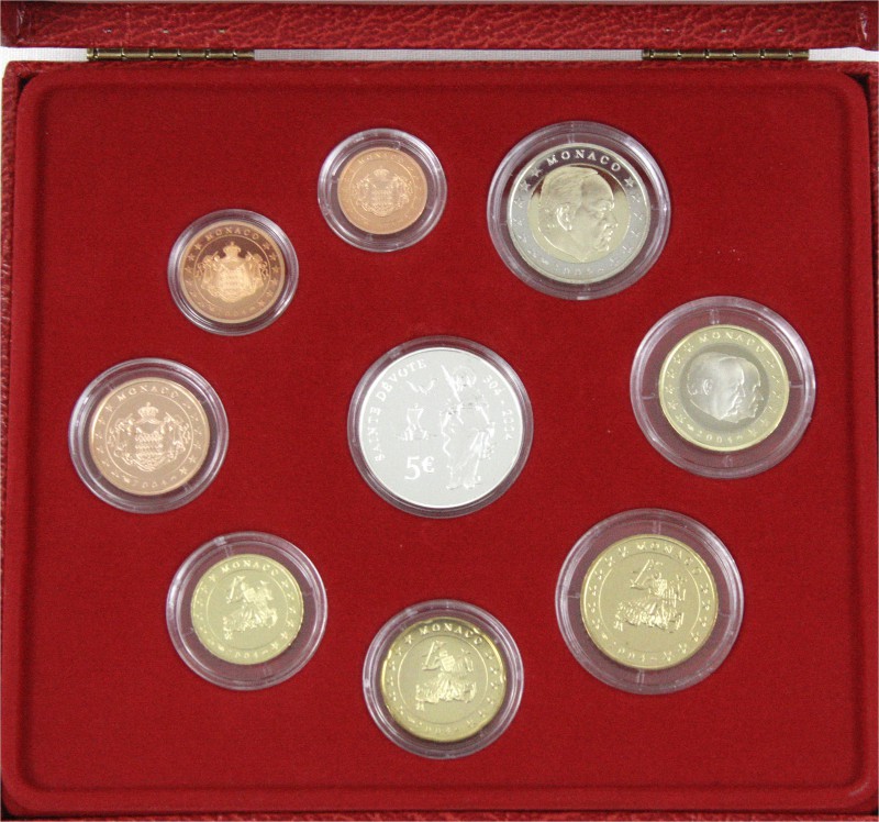Monaco
Rainer III., 1949-2005
Kursmünzensatz von 1 Cent bis 2 Euro + 5 Euro AG...