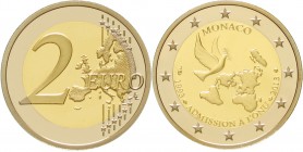 Monaco
Albert II., seit 2005
2 Euro Gedenkmünze 2013, 20 Jahre UNO-Beitritt.
Polierte Platte