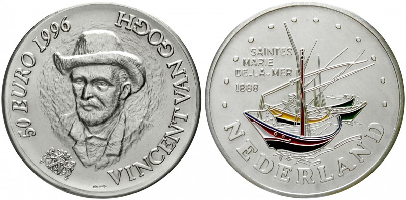 Niederlande
Beatrix, 1980-2013
50 Euro Silber (5 Unzen) 1996, Vincent Van Gogh...