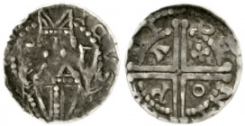 Niederlande-Utrecht, Bistum
Heinrich von Vianen, 1250-67
Denar o.J. Brb. m. Mitra, Stab u. Buch. / Doppelfadenkreuz mit P-A-O-X i.d. Winkeln, Perlkr...
