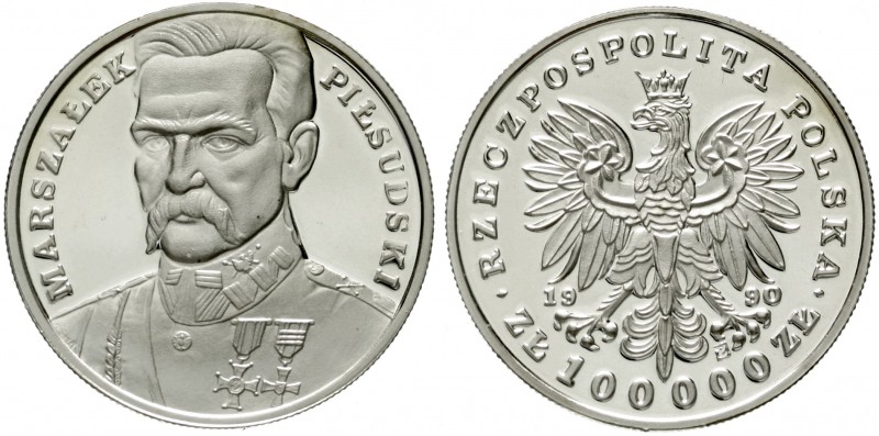 Polen
Republik Polen, seit 1989
100.000 Zlotych Silber 1990. Josef Klemens Pil...