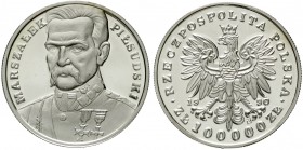 Polen
Republik Polen, seit 1989
100.000 Zlotych Silber 1990. Josef Klemens Pilsudski.
Polierte Platte