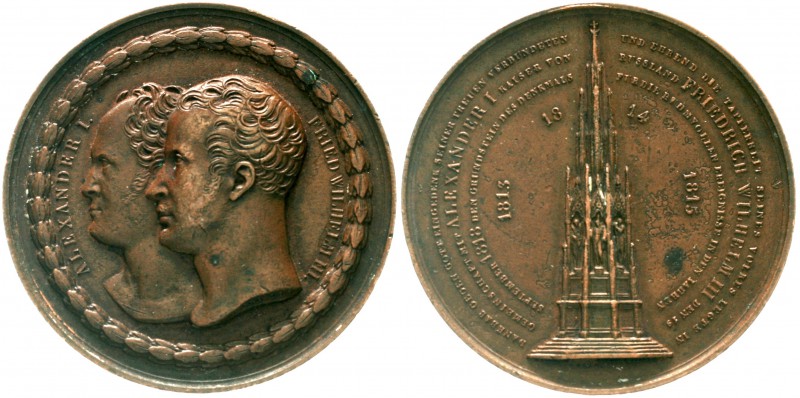 Russland
Alexander I., 1801-1825
Bronzemedaille 1815 von Brandt. Besuch des Za...