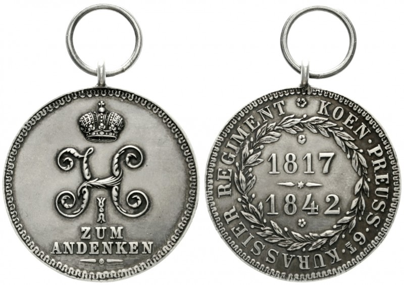 Russland
Nikolaus I., 1825-1855
Tragb. Silbermedaille 1842, sogen. "Kürassiert...