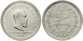 Russland
Alexander III., 1881-1894
Krönungsrubel 1883. vorzüglich