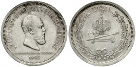 Russland
Alexander III., 1881-1894
Krönungsrubel 1883. gutes sehr schön, kl. Randfehler