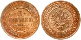 Russland
Nikolaus II., 1894-1917
3 Kopeken 1913, St. Petersburg. Stempelglanz, Prachtexemplar