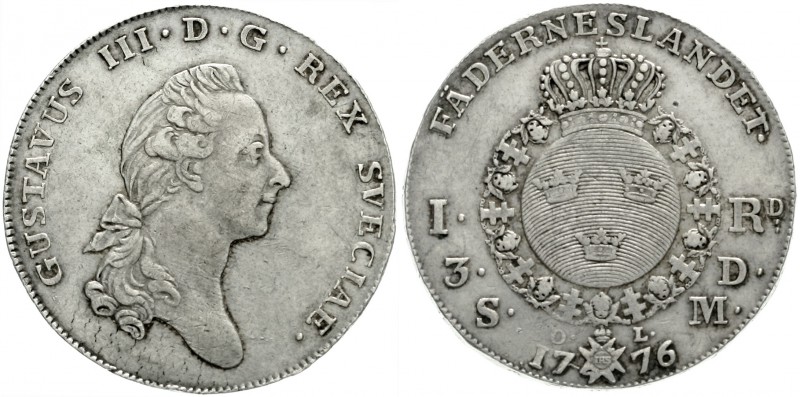 Schweden
Gustav III. Adolf, 1771-1792
Rigsdaler 1776 OL. Stockholm. gutes sehr...