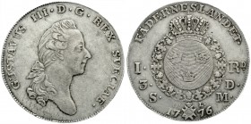 Schweden
Gustav III. Adolf, 1771-1792
Rigsdaler 1776 OL. Stockholm. gutes sehr schön