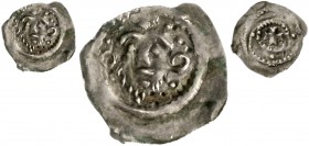 Schweiz-Solothurn
Pfennig o.J.(um 1190). Kopf des Heiligen Ursus zwischen zwei Kreisen/Kreuz in zwei Punktkreisen, zwischen den Kreisen 4 Kugeln.
se...